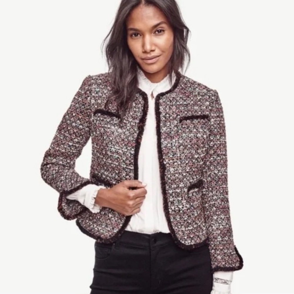 Ann Taylor Brown Tweed Lady Jacket- Chanel Style Sz. 12